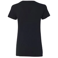 T-shirt à col en V exclusif pour femme avec drapeau damier et logo noir TBD 2025 Daytona 500