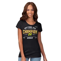 Women's G-III 4Her by Carl Banks  Black William Byron 2025 Daytona 500 Champion Endzone Scoop Neck T-Shirt