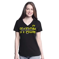 Women's G-III 4Her by Carl Banks  Black William Byron Batter Up V-Neck T-Shirt