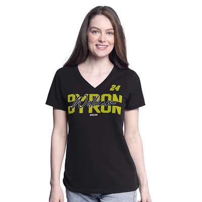 Women's G-III 4Her by Carl Banks  Black William Byron Batter Up V-Neck T-Shirt