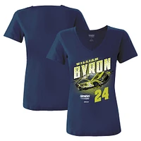 Women's Hendrick Motorsports Team Collection Navy William Byron Raptor Racer V-Neck T-Shirt