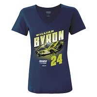 Women's Hendrick Motorsports Team Collection Navy William Byron Raptor Racer V-Neck T-Shirt