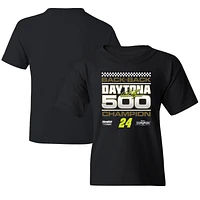 Youth Checkered Flag Sports  Black William Byron 2025 Daytona 500 Champion Exclusive T-Shirt
