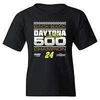 Youth Checkered Flag Sports  Black William Byron 2025 Daytona 500 Champion Exclusive T-Shirt