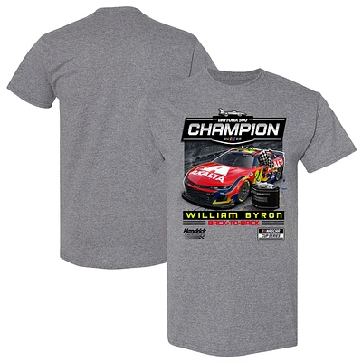 Youth Checkered Flag Sports Heather Gray William Byron 2025 Daytona 500 Champion T-Shirt