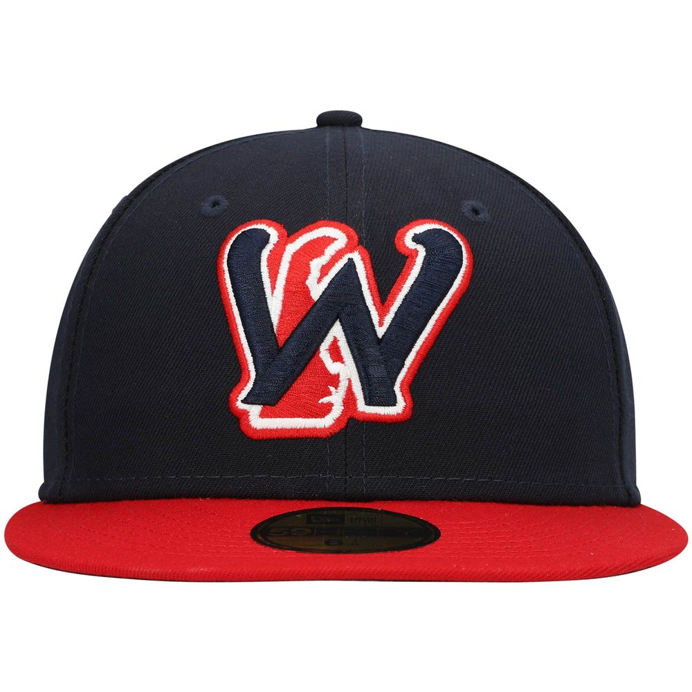 Men's New Era Wilmington Blue Rocks Navy Authentic Collection Team Alternate 59FIFTY Fitted Hat