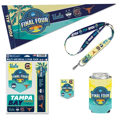 Pack de fans pour quatre équipes du tournoi de basket-ball féminin de la NCAA 2025 de WinCraft, Final Four de March Madness
