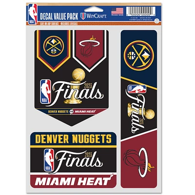 WinCraft Denver Nuggets vs. Miami Heat 2023 NBA Finals Matchup Three-Pack Fan Decal Set