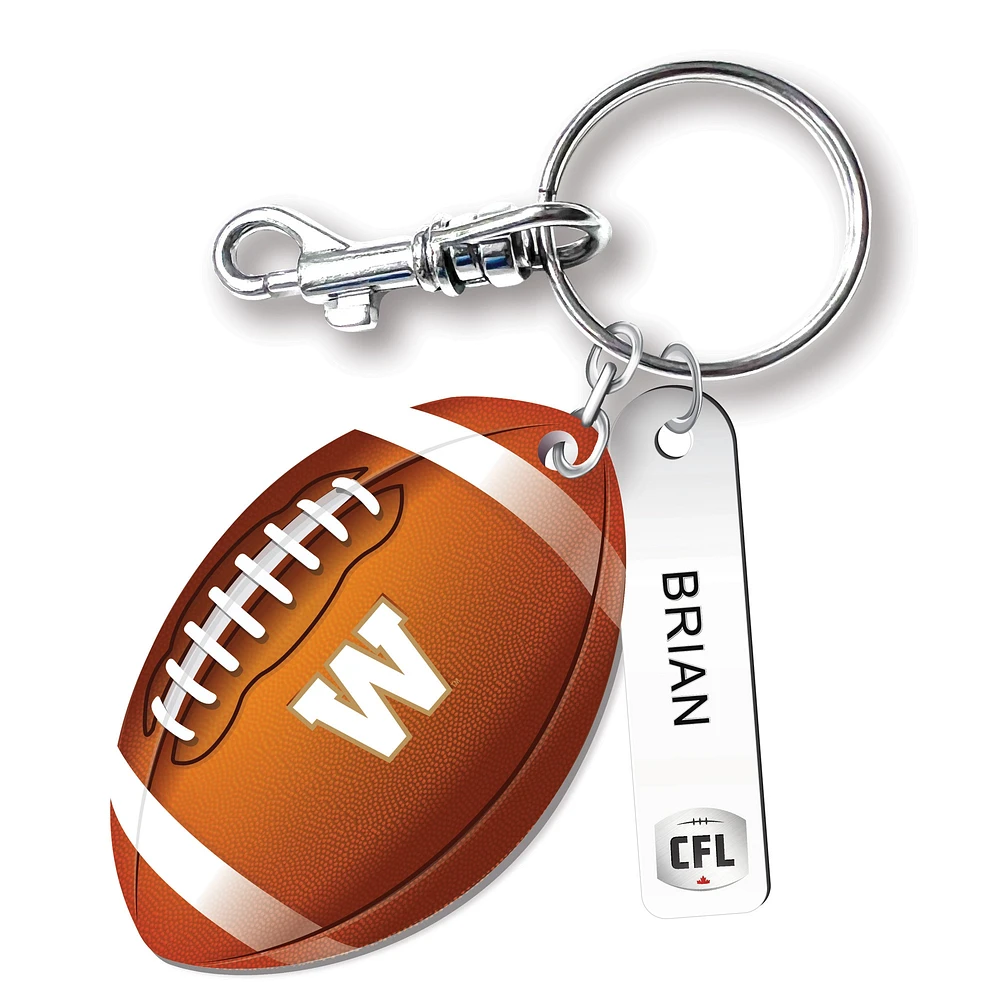  Winnipeg Blue Bombers Personalized Leather Football Keychain