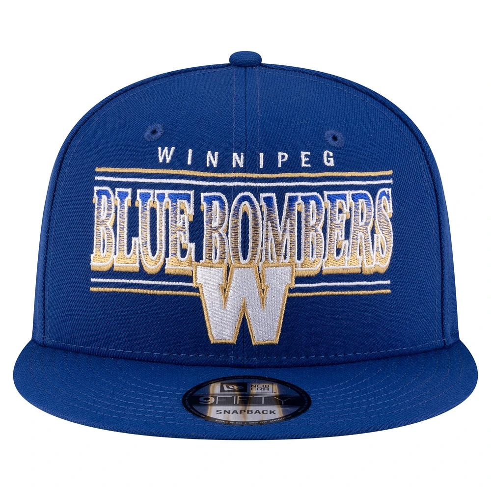 Casquette Snapback 9FIFTY Sideline des Blue Bombers de Winnipeg de New Era pour homme