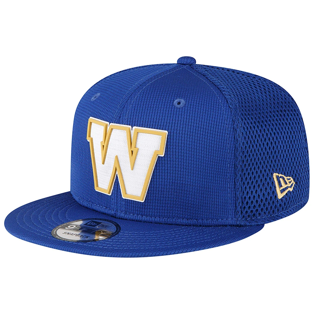 Casquette Snapback 9FIFTY Sideline des Bombers bleu Winnipeg New Era pour homme