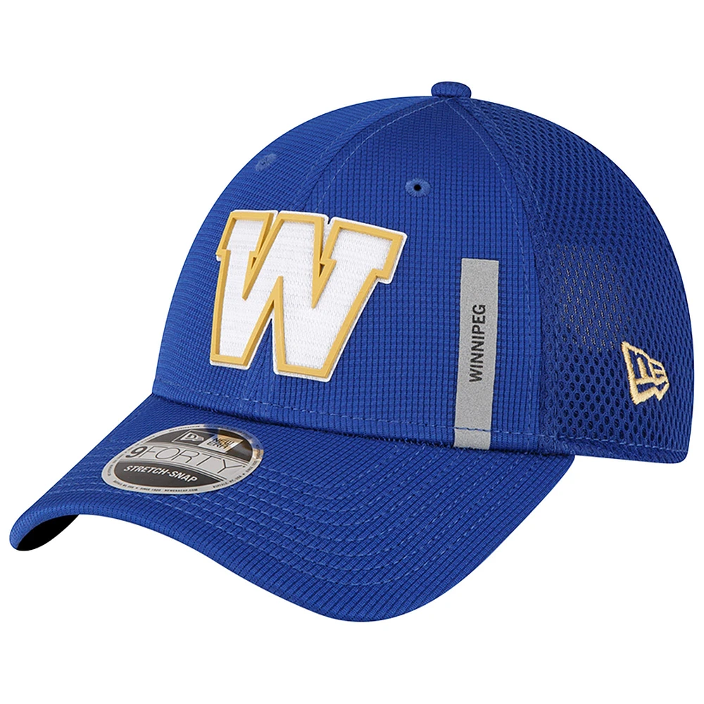 Men's New Era  Blue Winnipeg Blue Bombers Sideline 9FORTY Adjustable Hat