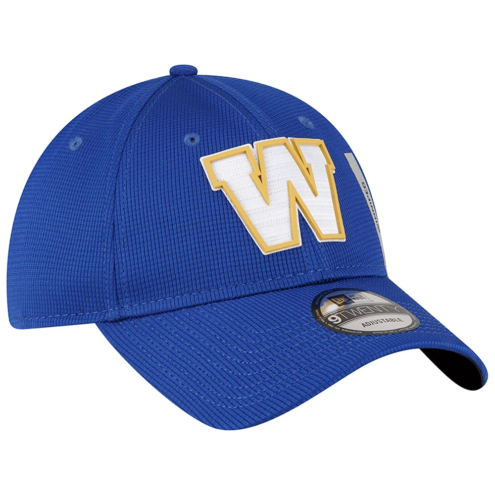 Casquette ajustable Sideline 9TWENTY des Bombers bleus de Winnipeg New Era pour homme