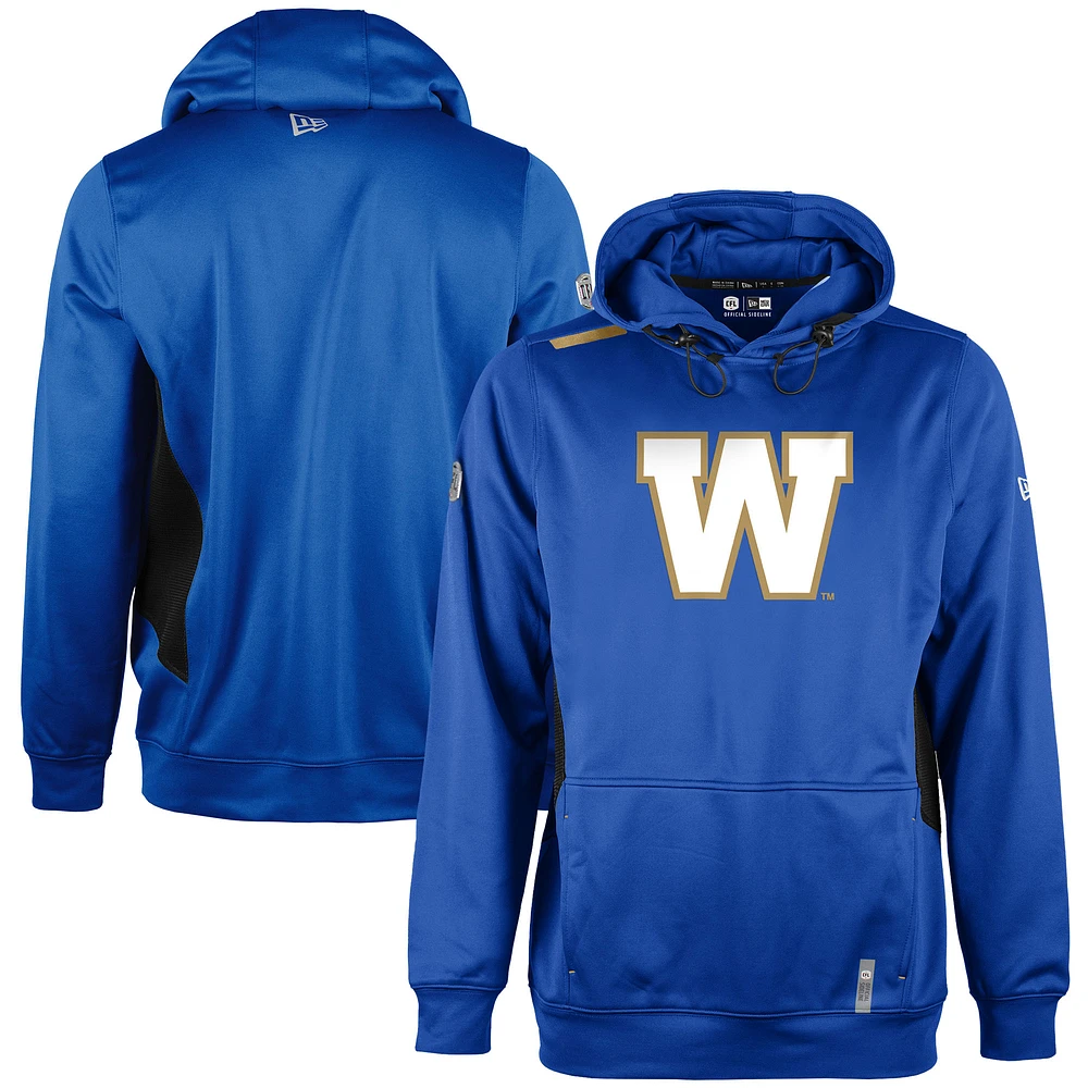 Men's New Era  Blue Winnipeg Bombers Sideline Clutch Performance Pullover Hoodie