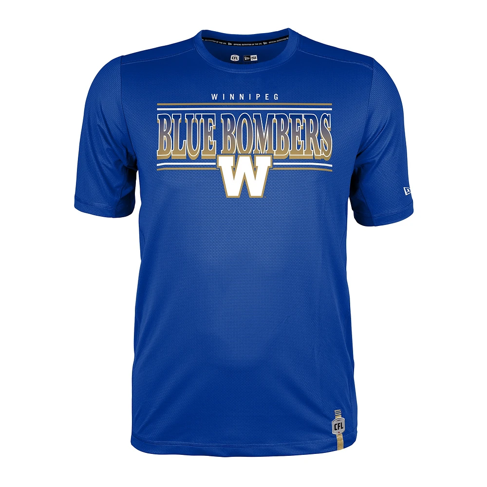 Men's New Era Blue Winnipeg Bombers Sideline Performance T-Shirt