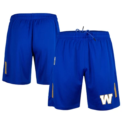 5th & Ocean by New Era Blue Short en tricot pour hommes Winnipeg Bombers Sideline Swift Performance