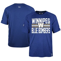 T-shirt de performance universitaire Winnipeg Blue Bombers Sideline New Era pour homme, bleu