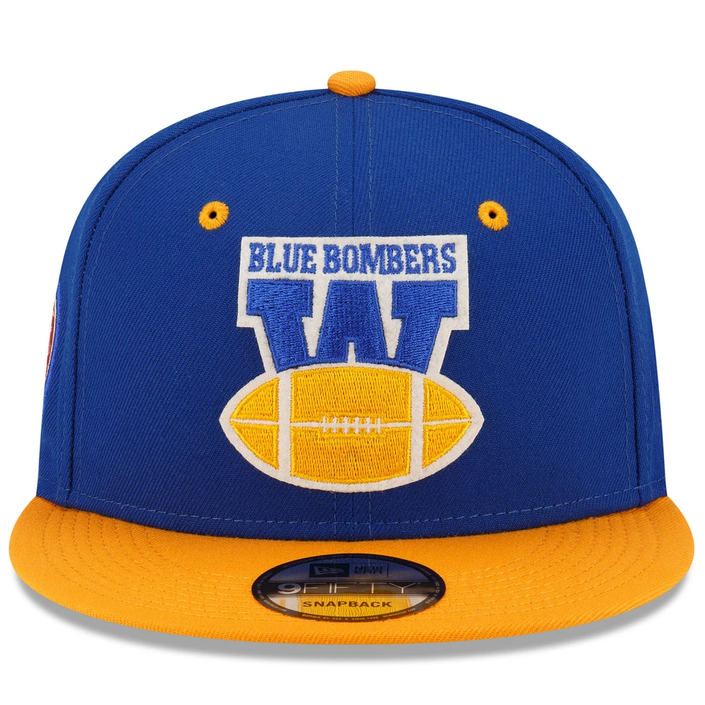 Men's New Era Royal Winnipeg Blue Bombers Turf Traditions 9FIFTY Snapback Hat