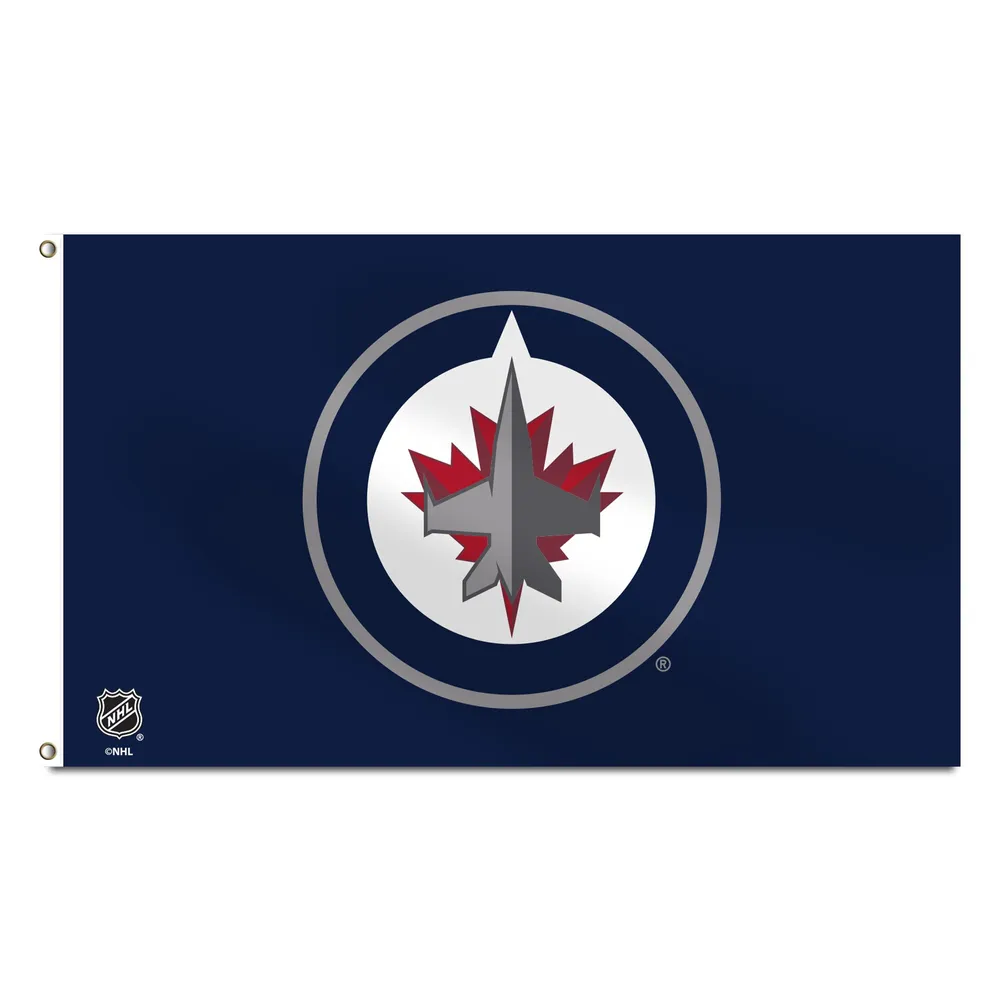 Drapeau bleu de bannière des Jets de Winnipeg de 3 pi x 5 pi