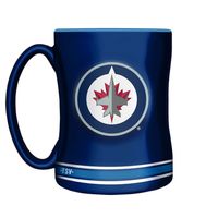 Blue Winnipeg Jets Sculpted Relief Mug