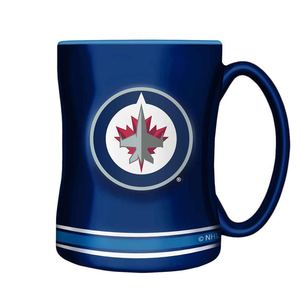 Blue Winnipeg Jets Sculpted Relief Mug