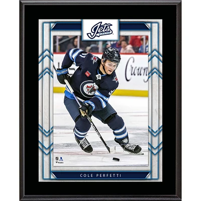Plaque de joueur sublimée de 10,5 po x 13 po des Jets de Winnipeg de Cole Perfetti