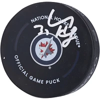 V106832 WinJet Connor Hellebuyck Winnipeg Jets Rondelle de jeu officielle autographiée 37 Connor Hellebuyck AUT HOCKEY PUCK 45610 AUTEQPPUC PUCKHE0067 #1
