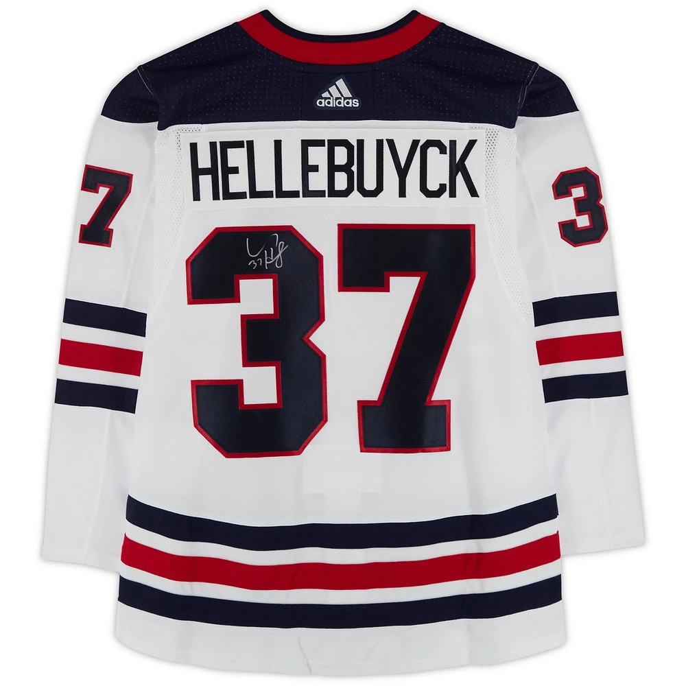 Connor Hellebuyck Winnipeg Jets Autographed White Heritage Classic adidas Authentic Jersey