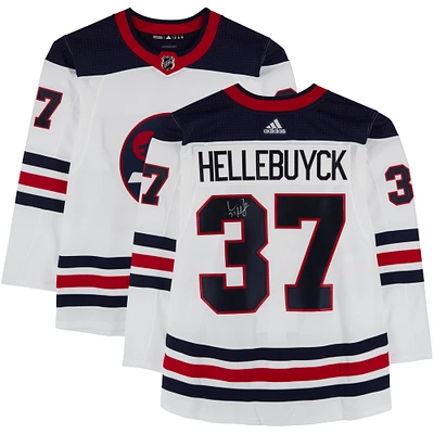 Connor Hellebuyck Winnipeg Jets Autographed White Heritage Classic adidas Authentic Jersey