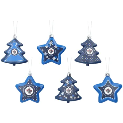 Winnipeg Jets FOCO 3'' x 3'' Six-Pack Shatterproof Tree And Star Ornament Set