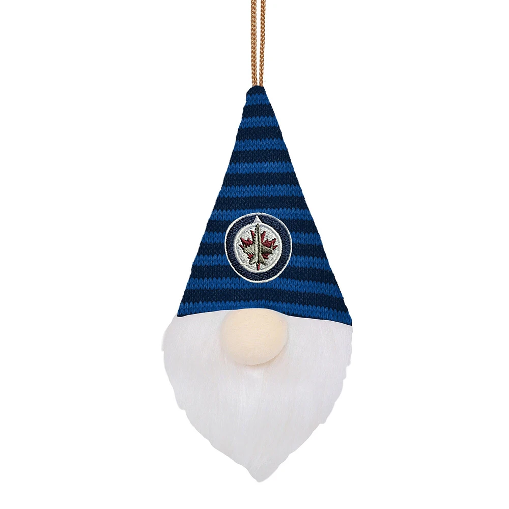 FOCO Winnipeg Jets Plush Striped Hat Gnome - Ornament