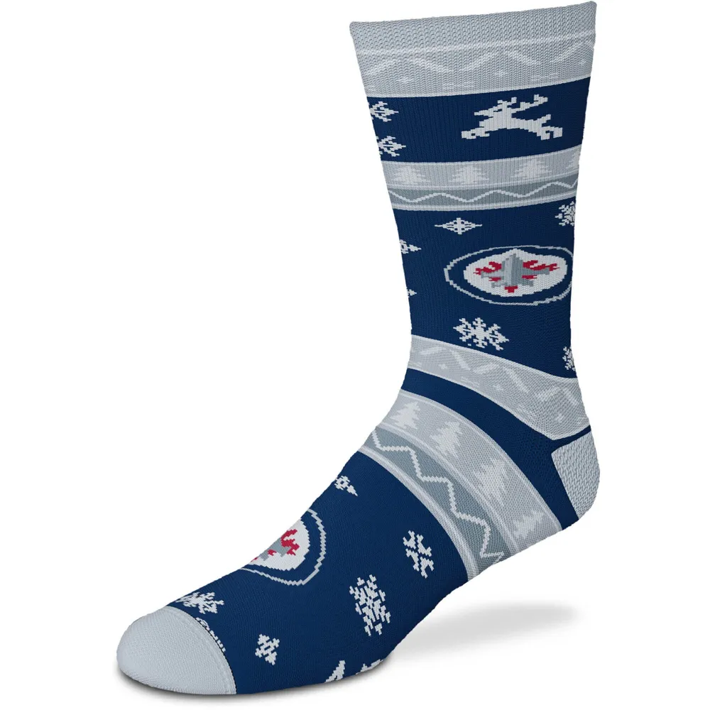 Lids Winnipeg Jets For Bare Feet Holiday Pattern Crew Socks