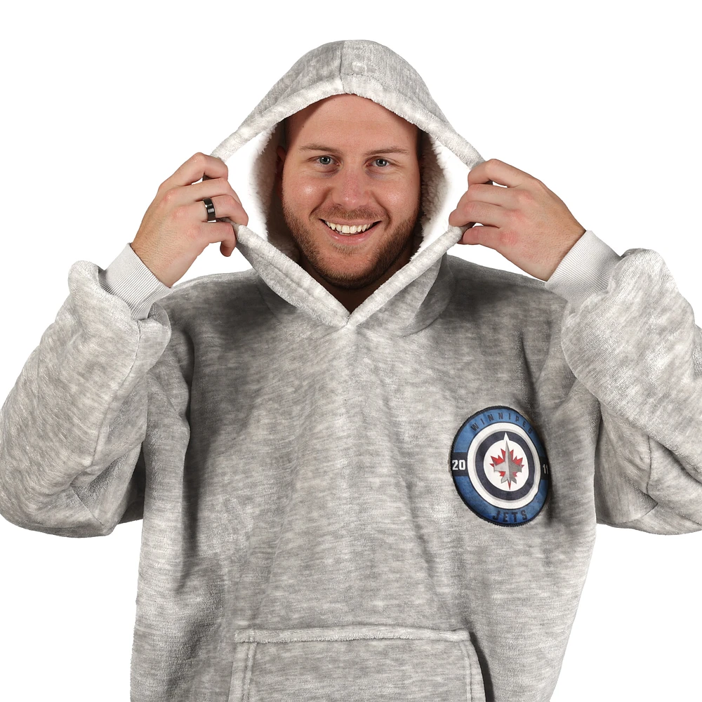 Couverture à capuche grise Game Time des Jets de Winnipeg