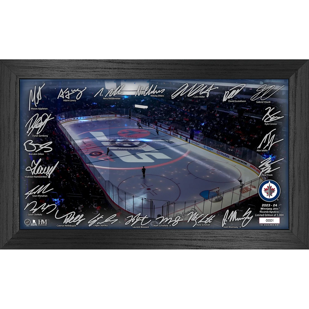 Photo encadrée de la patinoire Signature 2024 des Jets de Winnipeg de Highland Mint, 12 po x 20 po