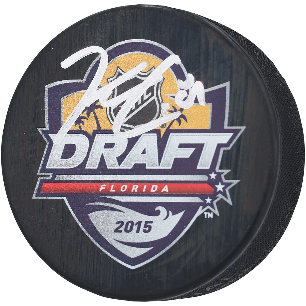 Kyle Connor Winnipeg Jets Autographed 2015 Draft Logo Hockey Puck