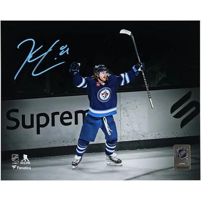 Kyle Connor Winnipeg Jets Autographed 8" x 10" Blue Jersey Celebrating Spotlight Photograph