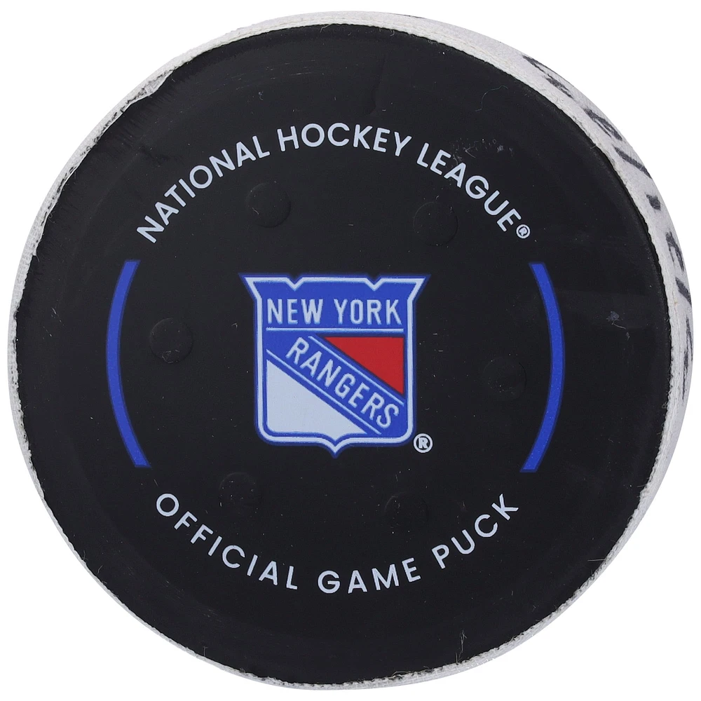 Kyle Connor Winnipeg Jets Game-Used Goal Puck from February 20, 2023 vs. New York Rangers 