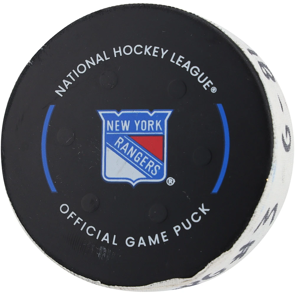 Kyle Connor Winnipeg Jets Game-Used Goal Puck from November 12, 2024 vs. New York Rangers - First of Two Goals Scored