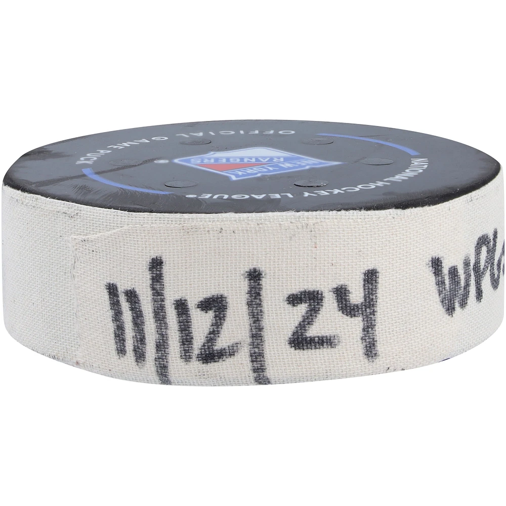 Kyle Connor Winnipeg Jets Game-Used Goal Puck from November 12, 2024 vs. New York Rangers