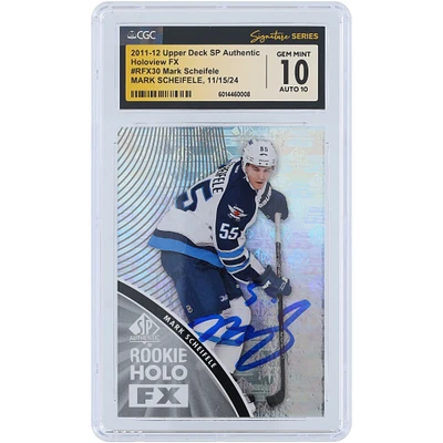 Mark Scheifele Winnipeg Jets Autographed 2011-12 Upper Deck SP Authentic Rookie Holo FX #RFX30 CGC Fanatics Witnessed Authenticated 10/10 Rookie Card