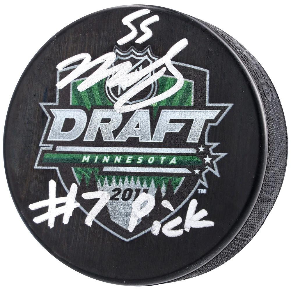 Rondelle de hockey autographiée par Mark Scheifele des Jets de Winnipeg avec logo du repêchage de la LNH 2011 et inscription « #7 Pick »