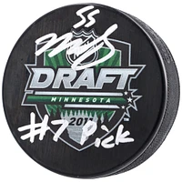 Rondelle de hockey autographiée par Mark Scheifele des Jets de Winnipeg avec logo du repêchage de la LNH 2011 et inscription « #7 Pick »
