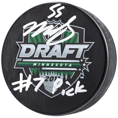 Rondelle de hockey autographiée par Mark Scheifele des Jets de Winnipeg avec logo du repêchage de la LNH 2011 et inscription « #7 Pick »