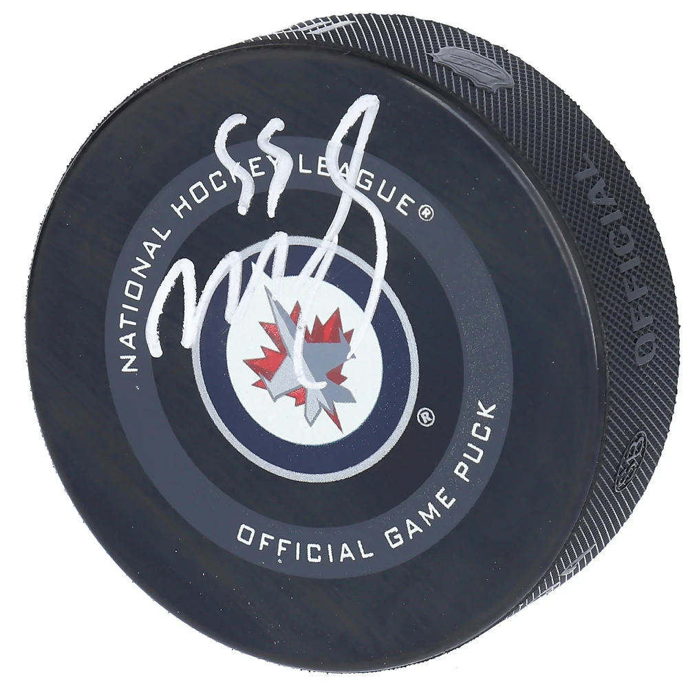 Rondelle de jeu officielle dédicacée par Mark Scheifele des Jets de Winnipeg, modèle 2019