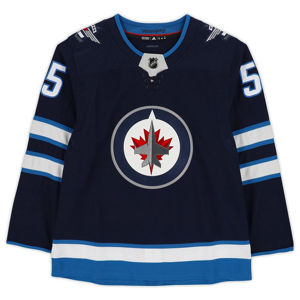 Mark Scheifele Winnipeg Jets Maillot Adidas Authentique Bleu Marine Dédicacé