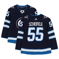 Mark Scheifele Winnipeg Jets Maillot Adidas Authentique Bleu Marine Dédicacé