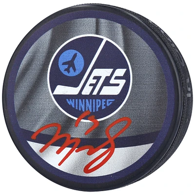 Mark Scheifele Winnipeg Jets Autographed Reverse Retro Logo Hockey Puck