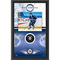 Rondelle de hockey encadrée autographiée de Mark Scheifele des Jets de Winnipeg, boîte à ombre avec rondelle de jeu officielle