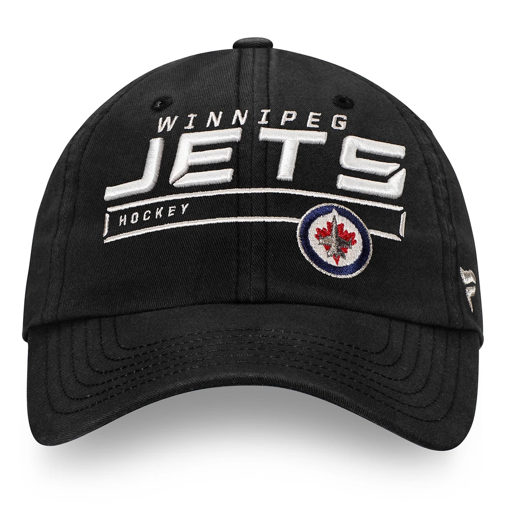 Men's Fanatics  Black Winnipeg Jets Authentic Pro Rinkside Fundamental Adjustable Hat