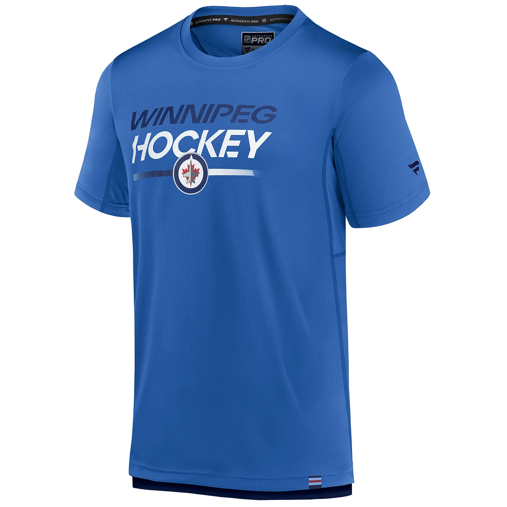 T-shirt anniversaire bleu fanatiques des Jets de Winnipeg pour hommes